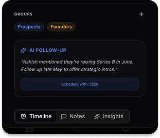 Ozzy: network and contacts — screen 5 of 5
