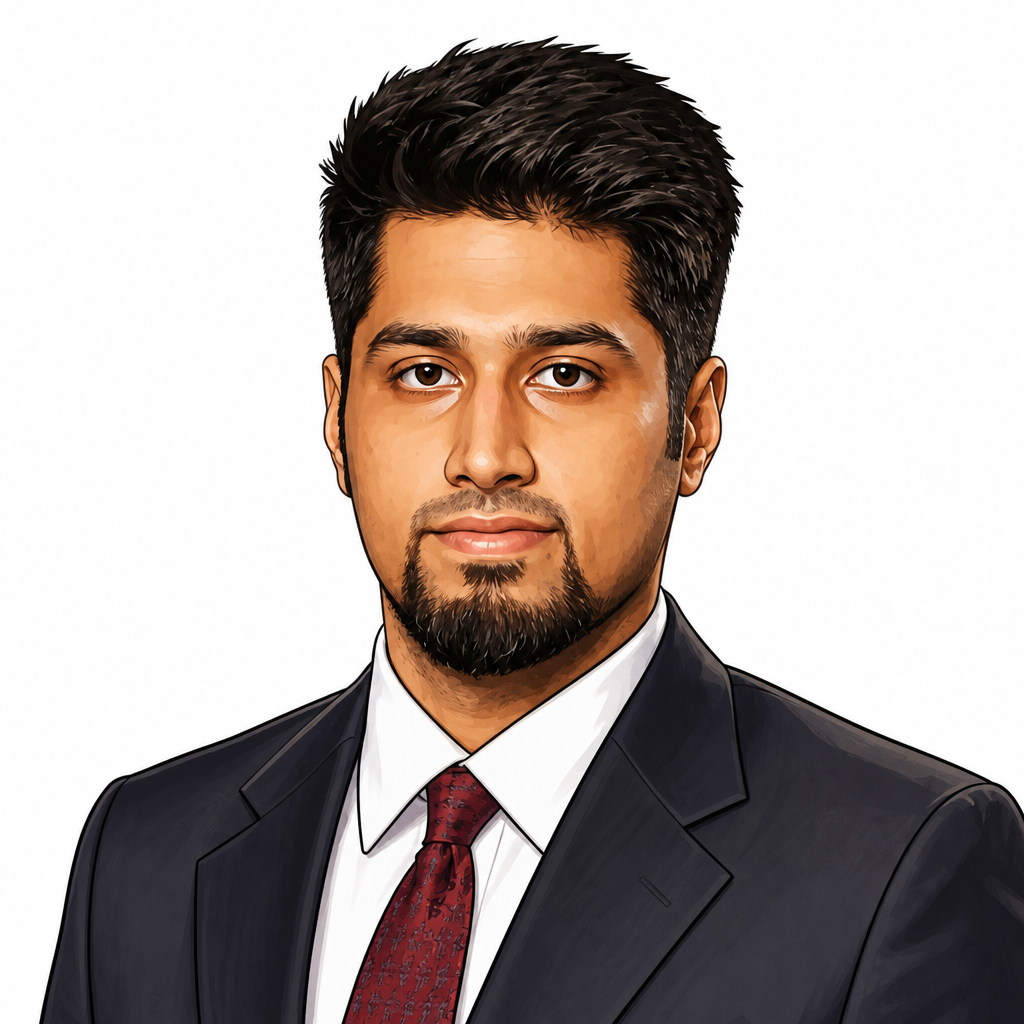 Outlined portrait of Satrajit Goho